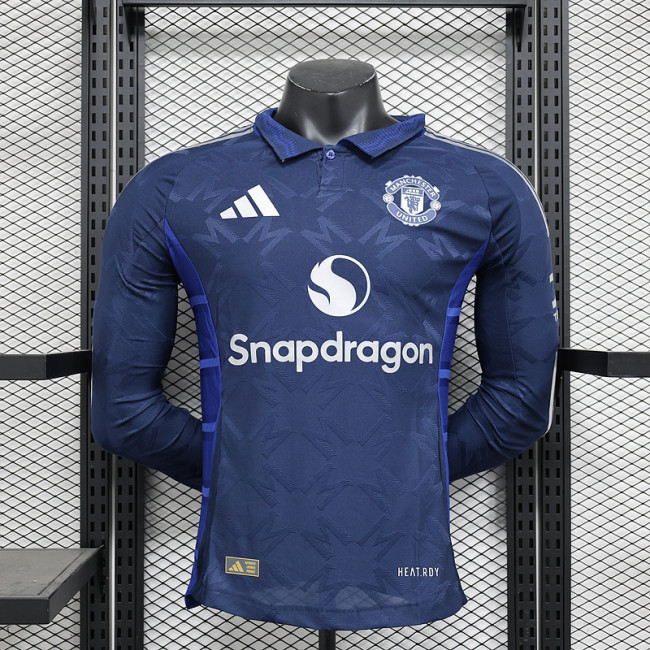 2024-25 Manchester United away long sleeve player version jersey(The player version is more slim fit, it is recommended to buy one size larger)
