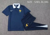 2024-25 France dark blue POLO suit