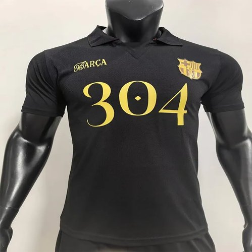 2024-25 Barcelona  304 Black Special Player Jersey (The player version is more slim fit, it is recommended to buy one size larger)