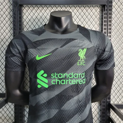 Liverpool 2023-24 Black Goalkeeper soccer jerseys (The player version is more slim fit, it is recommended to buy one size larger)