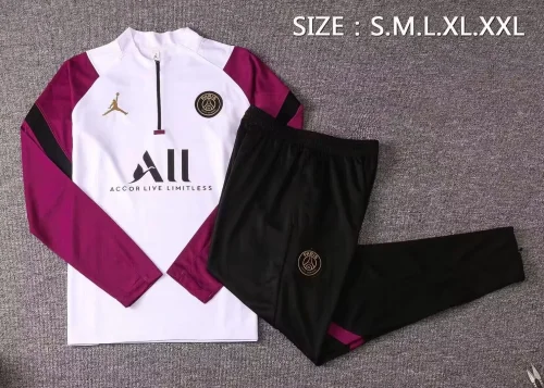 paris saint germain Quarter Zip Tracksuit -WhiteBurgundy
