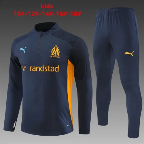2024-25 Marseille half-zip royal blue suit (kids)