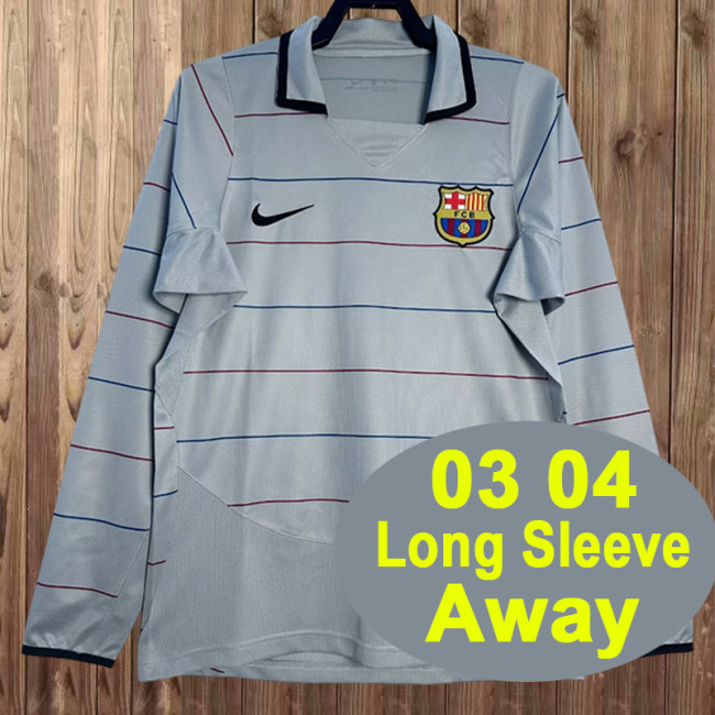 2003-04 Barcelona Away retro long sleeve jersey