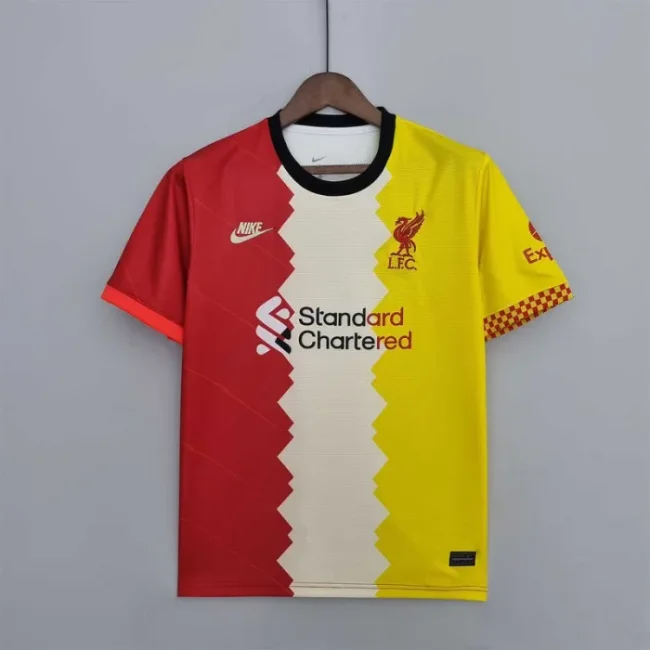 Liverpool 2022-23 LIV red beige yellow soccer jerseys