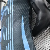Player Version 2024 Argentina Copa America Light Blue Stripes Pre-Match Jersey (The player version is more slim fit, it is recommended to buy one size larger)