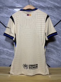 2025-26 Barcelona   beige player version soccer jersey    (The player version is more slim fit, it is recommended to buy one size larger)