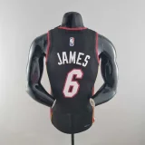 75th Anniversary Miami Heat JAMES #6 black NBA Jersey