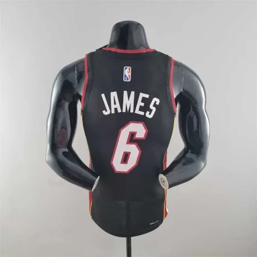 75th Anniversary Miami Heat JAMES #6 black NBA Jersey