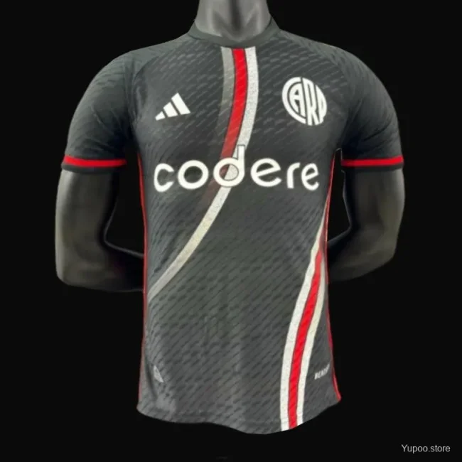 Player Version 2024-25 River Plate Away Black(The player version is more slim fit, it is recommended to buy one size larger)