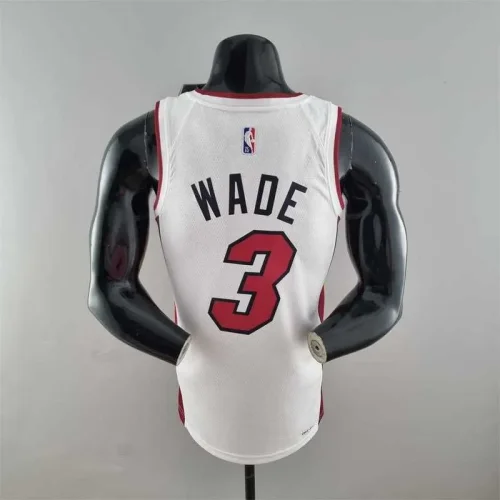 75th Anniversary Miami Heat WADE #3 White NBA Jersey