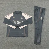 2024-25 Real Madrid Half-Zip Dark Gray Suit