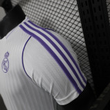25-26 Real Madrid  white special player verson jersey   (The player version is more slim fit, it is recommended to buy one size larger)