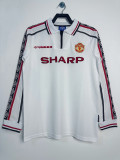 98-99 Manchester United white retro long sleeve jersey