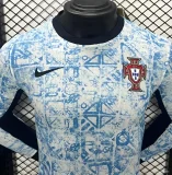 Player Version 2024 Portugal Away Long Sleeve Jersey (The player version is more slim fit, it is recommended to buy one size larger)