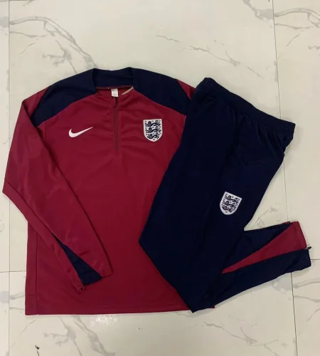 B906# 2024-25 Half zipper England maroon suit