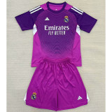 2025-26 .Real Madrid  purple goalkeeper kid kit