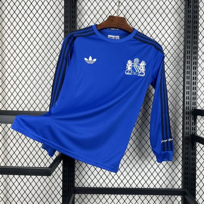 2024-25 Manchester United Joint Edition Blue Long Sleeves Retro Jersey