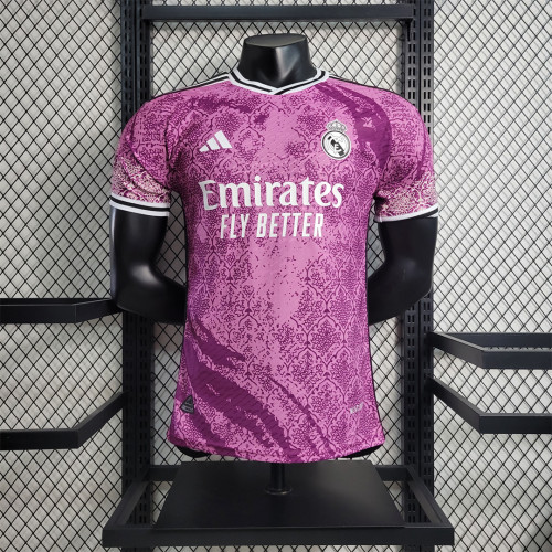 2023-24 Players Real Madrid Pink Special Edition jersey (The player version is more slim fit, it is recommended to buy one size larger)