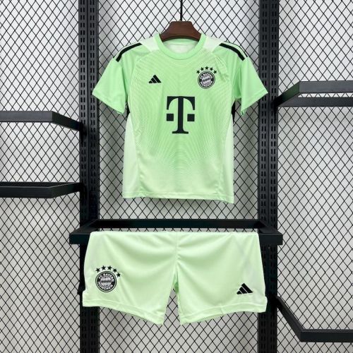 2025-26 Bayern Munich Green Goalkeeper Kids Kit