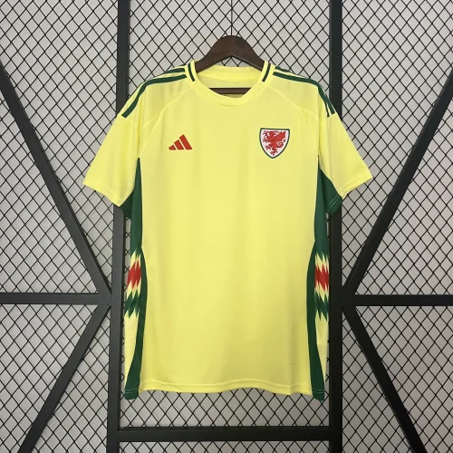 2024 Wales away yellow soccer jersey