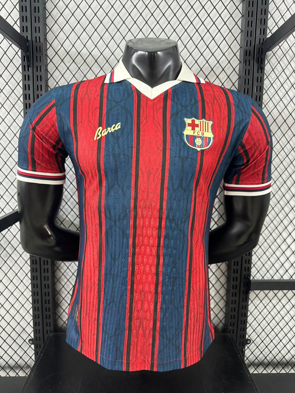 2025-26 Barcelona 125th anniversary player version jersey (The player version is more slim fit, it is recommended to buy one size larger)