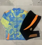 A800# 2024-25 Long Zipper Real Madrid Light Blue (Inkjet Dragon) Suit