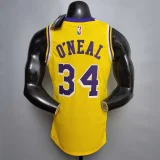 O'Neal #34 Lakers Commemorative Edition Round neck yellow