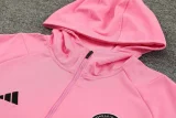 2023-24 Inter Miami Pink Half Zipper Hoodie Jacket+Pants