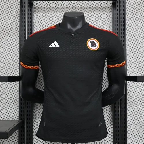 2023-24 Roma’s second away game is black   (The player version is more slim fit, it is recommended to buy one size larger)