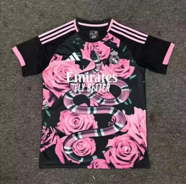 2025-26 Real Madrid black and pink special jersey