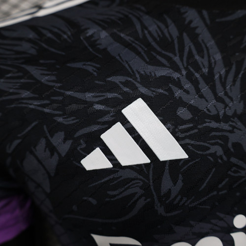 2024-25 .Real Madrid   black and purple Dragon player version jersey (The player version is more slim fit, it is recommended to buy one size larger)