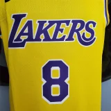 Bryant #8 Lakers Round neck yellow