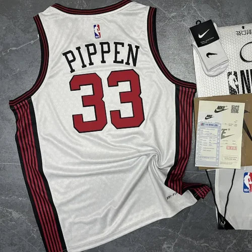 2023 Season Bulls White City Edition No. 33 Pippen NBA Jersey