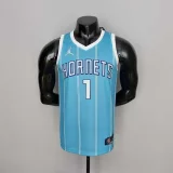 75th Anniversary Ball #1 Charlotte Hornets Blue NBA Jersey