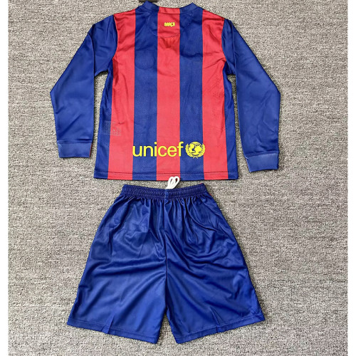 2014-15 Barcelona  home retro long sleeve kid kit