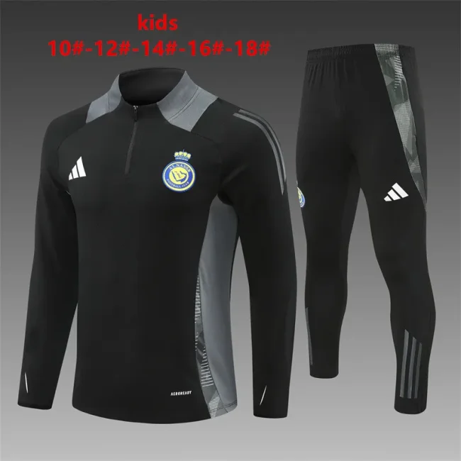 2024-25 Saudi Al-Nassr Half Zip Black Suit (Kids)