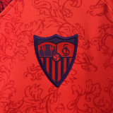 2024-25 Sevilla away red soccer jersey