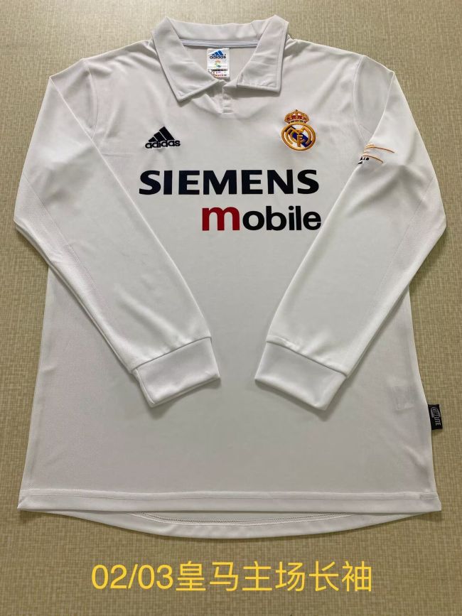 Real Madrid 2002-03 Retro home long sleeve