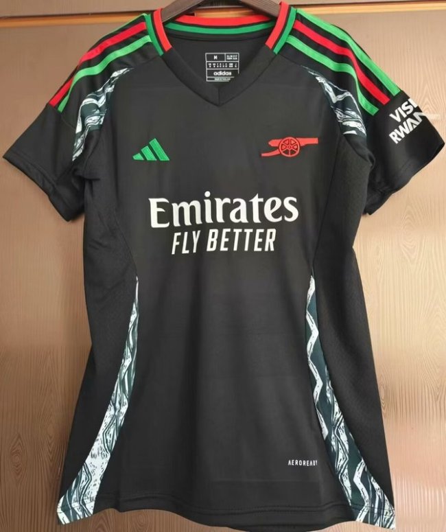 2024-25 Arsenal away black woman jersey