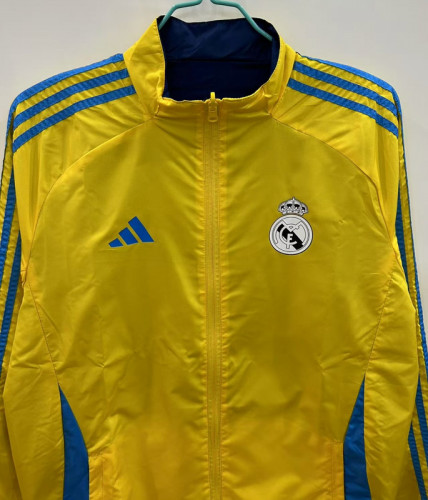2025-26 Real Madrid  yellow and blue reversible windbreaker