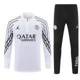 2025-26 Paris Saint Germain  White Half Zipper tracksuit
