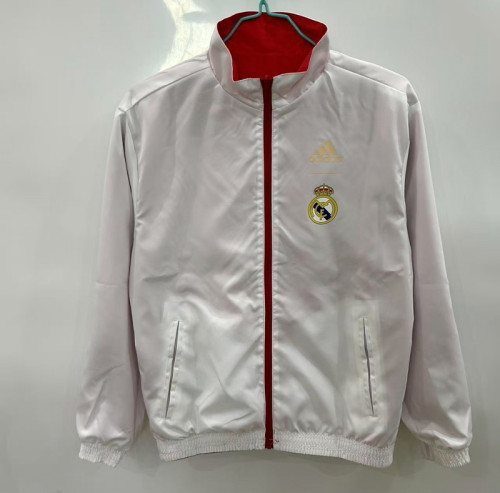 2025-26 Real Madrid  white and red reversible windbreaker