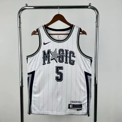 Season 2025 Orlando Magic White No. 5 BANCHERO NBA Jersey
