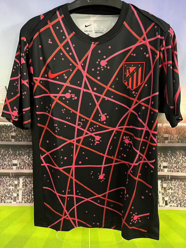 2025-26 Atletico Madrid black and red traning jersey