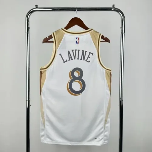 Season 2025 Chicago Bulls White No.8 LAVINE NBA Jersey
