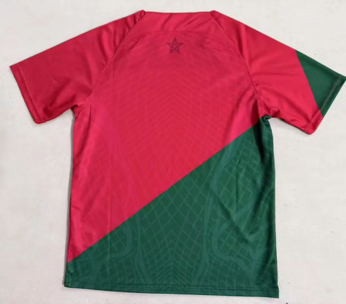 2025-26 Morocco home red soccer jersey size