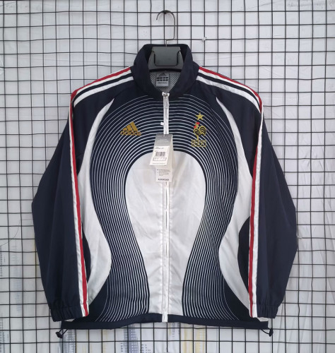 2025-26 France black and white retro windbreaker