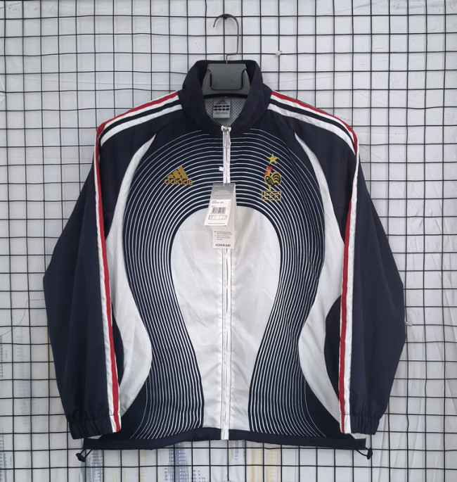 2025-26 France black and white retro windbreaker