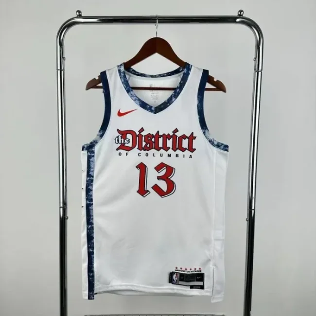 Season 2025 Washington Wizards White No. 13 Poole NBA Jersey