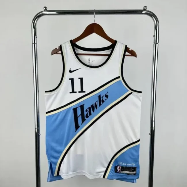 Season 2025 Atlanta Hawks White No. 11 YOUNG NBA Jersey